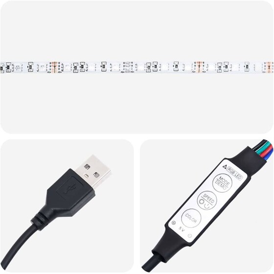 Έπιπλο Τηλεόρασης VidaXL Επιτοίχιο με LED 2 τμχ 100 x 35 x 31 cm - Παλαιωμένο Ξύλο image 11