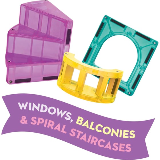 Magna-Tiles® Castle DLX Μαγνητικό Παιχνίδι Κατασκευών - 48 Κομμάτια (242048CA) image 4