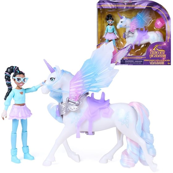 Κούκλα Spin Master Unicorn Academy: Wing Magic Layla & Glacier image 0