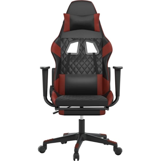 Καρέκλα Gaming VIDAXL 345529 με Υποπόδιο από Τεχνητό Δέρμα - Μαύρο image 2
