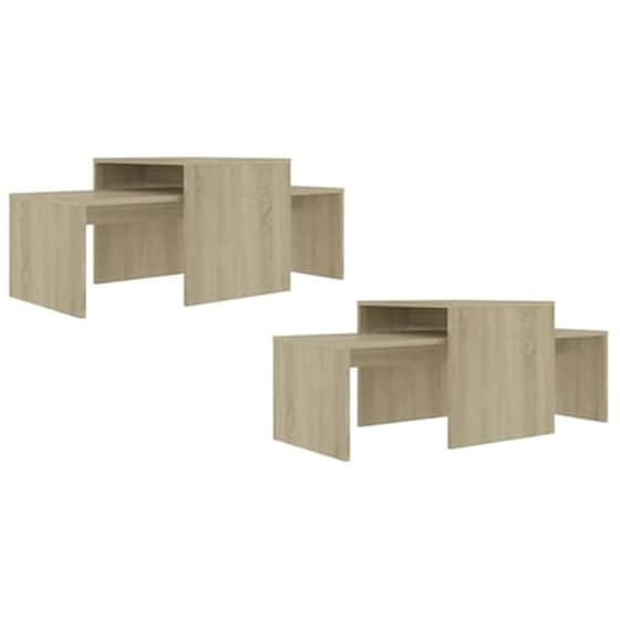 Vidaxl Σετ Τραπεζάκια Σαλονιού Sonoma Δρυς 100x48x40 Εκ. Μοριοσανίδα image 5