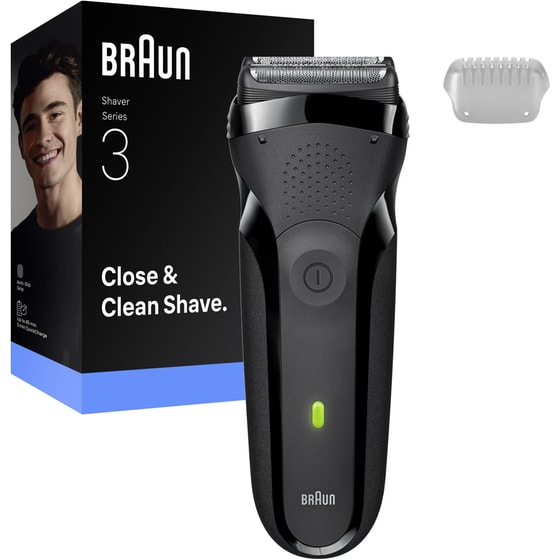 BRAUN 300S/BLK Ξυριστική Μηχανή Επαναφορτιζόμενη Μαύρο image 1