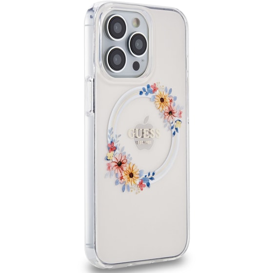Θήκη Apple iPhone 13 Pro - Guess Flowers Wreath Collection Magsafe Hard Case - Διάφανο image 3