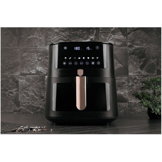 BERLINGER HAUS BH-9604 με Αποσπώμενο Κάδο 1650 W 8 L Μαύρο/Ροζ Φριτέζα Αέρος image 3