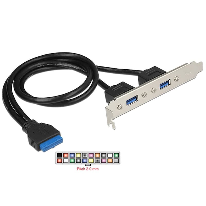 DELOCK Delock Cable Usb 3.0 2x Type-a Female Σε 19pin Header Female