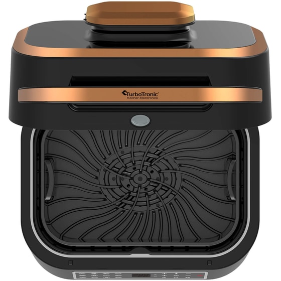 TURBOTRONIC TT-AG700 με Καπάκι 1800 W 6.5 L Μαύρο/Χρύσο Φριτέζα Αέρος - Grill image 3