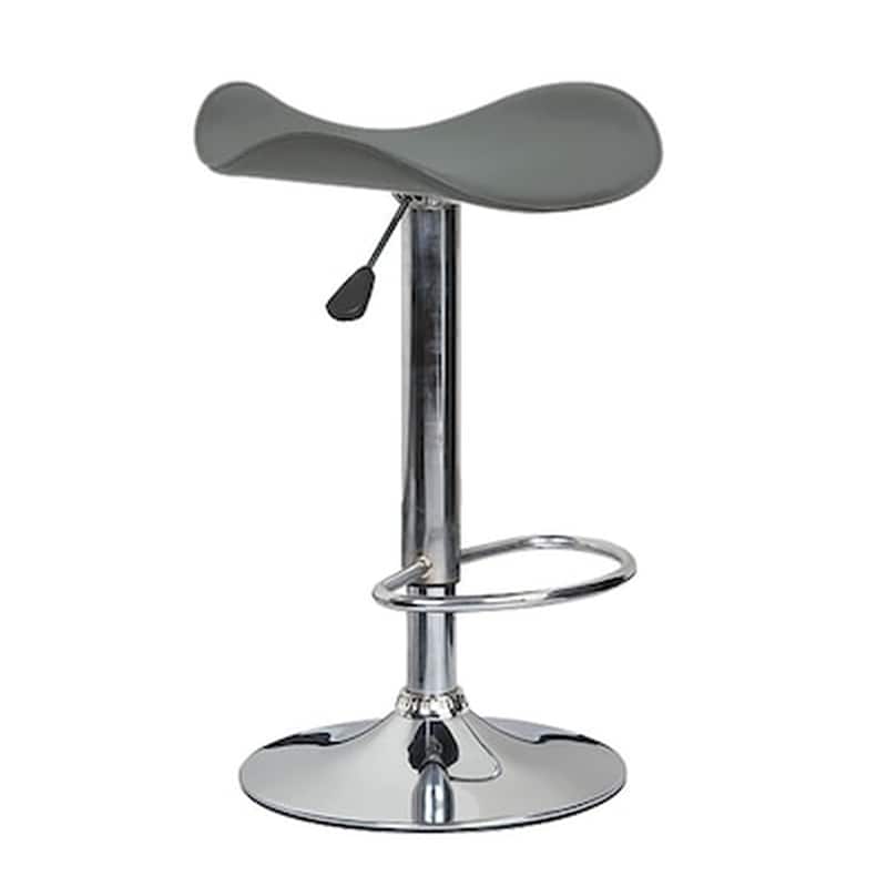 WOODWELL Σκαμπό Μπαρ Από Δερματίνη 2 Τμχ - Γκρι