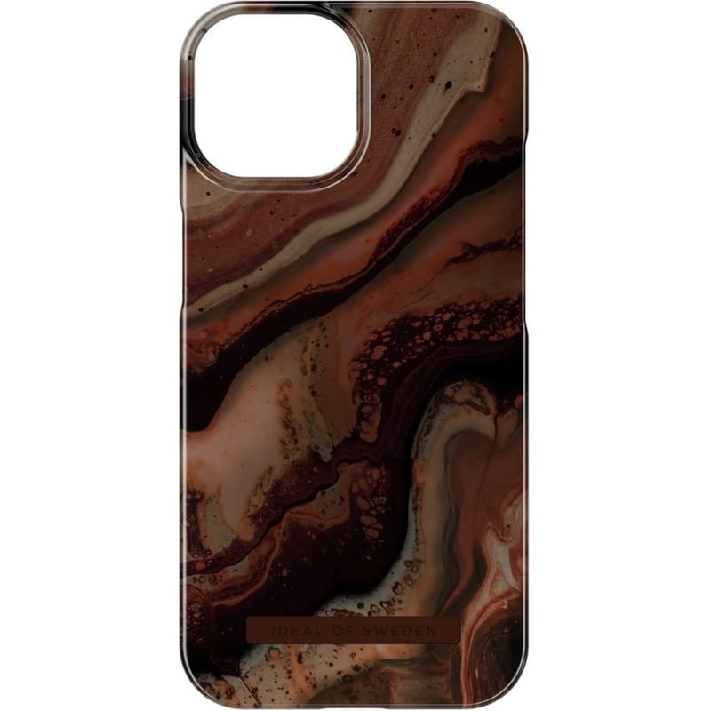 IDEAL OF SWEDEN Θήκη Apple iPhone 15 -iDeal of Sweden Fashion με MagSafe - Dark Amber Marble