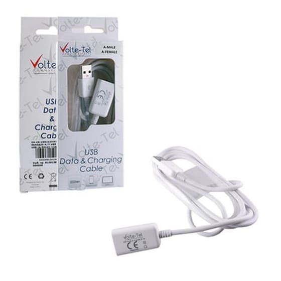 Καλώδιο Volte-tel USB-A Male σε USB-A Female - 1.5m image 0