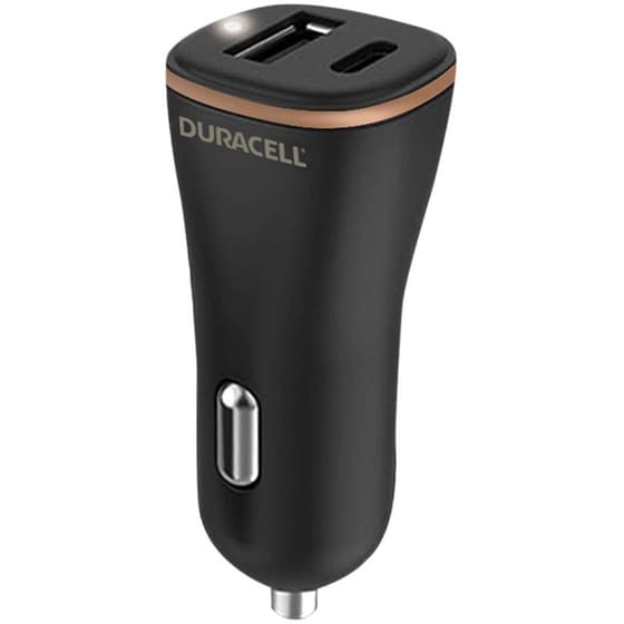 Φορτιστής Αυτοκινήτου Duracell Dual Car Charger USB-A & USB-C 27W - Black image 0