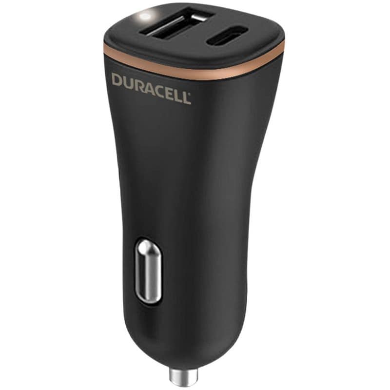 DURACELL Φορτιστής Αυτοκινήτου Duracell Dual Car Charger USB-A USB-C 27W - Black