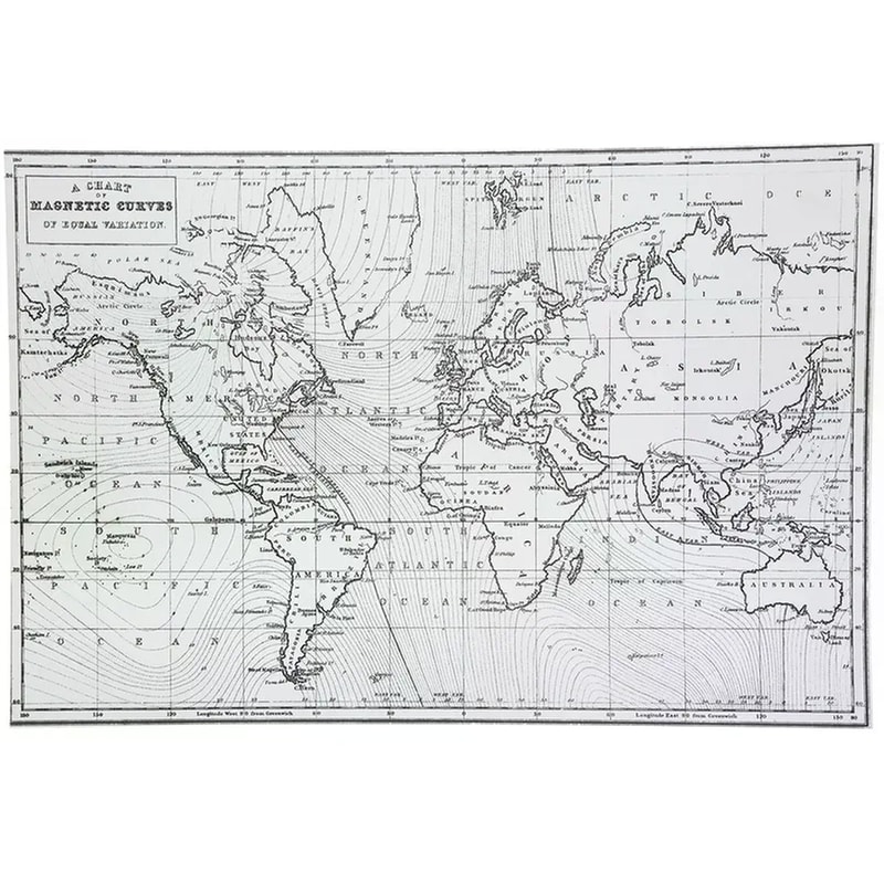 SPITISHOP Σουπλά Spitishop Map από PVC 30x45cm - Μαύρο/Λευκό