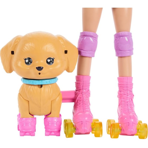 Κούκλα Barbie Family & Friends Roller Skating Doll & Pet image 4