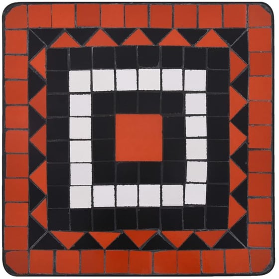 Τραπέζι Εξωτερικού Χώρου Βοηθητικό VidaXL από Σίδηρο 35x35x56 cm - Τερακότα/Λευκό image 3