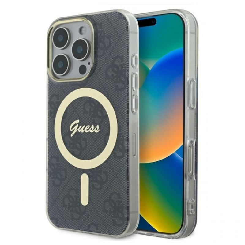 GUESS Θήκη Apple iPhone 16 Pro - Guess 4G Logo MagSafe - Black