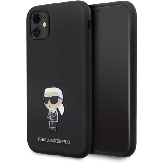 Θήκη Apple iPhone 11 - Karl Lagerfeld Ikonik Metal Pin Hard Case - Black image 2