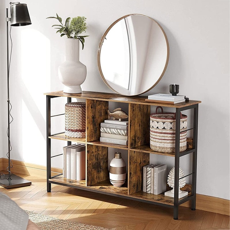 VASAGLE Ραφιέρα Vasagle Lls104b01 από Μοριοσανίδα/Μέταλλο 120x33x80cm - Καφέ/Μαύρο