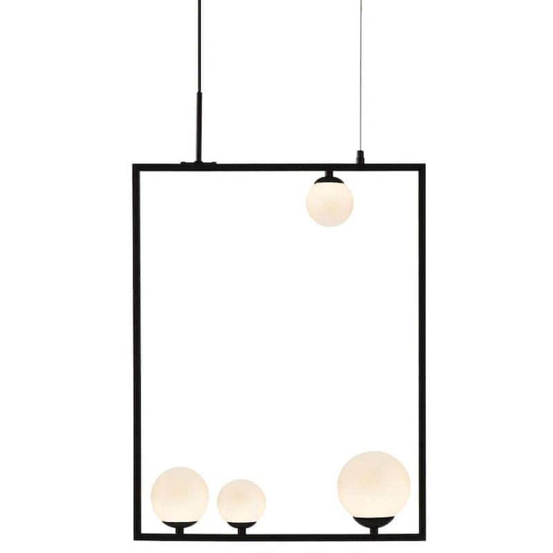 ACA DECOR Φωτιστικό Οροφής Πολύφωτο Aca Quadro Od91494pb Γυάλινο/Μεταλλικό - Μαύρο/Λευκό