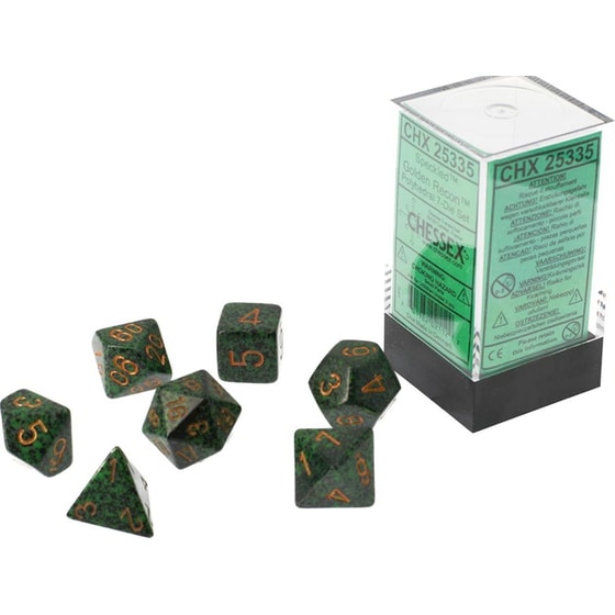 Σετ Ζάρια - 7 Dice Set Speckled Polyhedral Golden Recon Chessex image 2