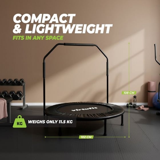 VIRTUFIT Τραμπολίνο Γυμναστικής με Λαβή 102 x 102 x 108 cm Μαύρο image 2