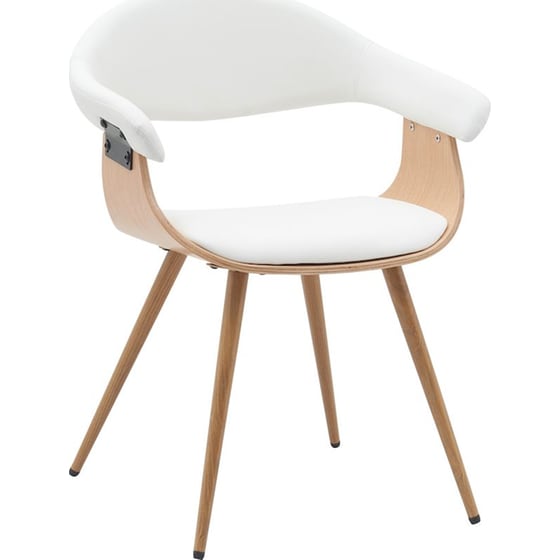 Καρέκλα Επισκέπτη ArteLibre Devra Ξύλινη - Λευκή/Φυσικό Καφέ image 0