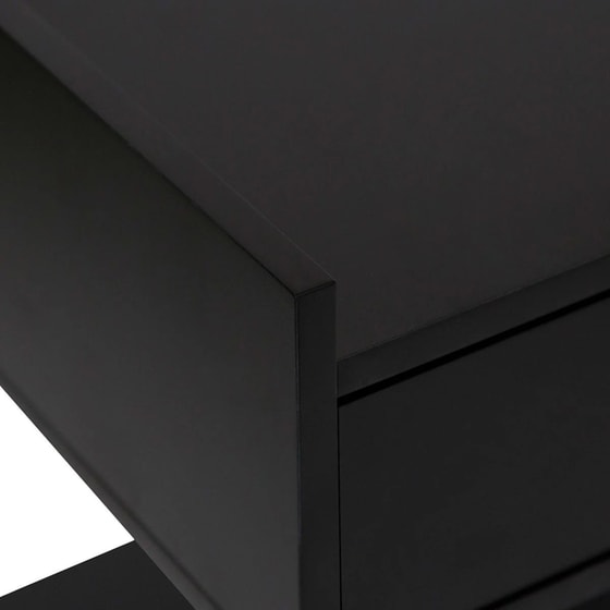 Κομοδίνο Spitishop με Συρτάρι και Ράφι από Mdf/Μέταλλο A-s 185051 45x40x53 cm - Μαύρο/Χρυσό image 4