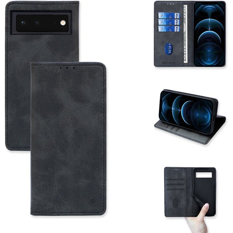 Θήκη Google Pixel 6 5G - Sonique Vintage Magnet Book - Μαύρο