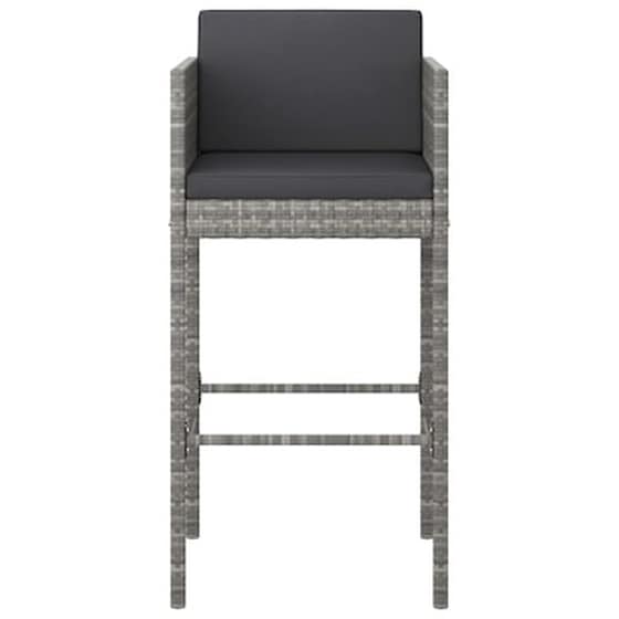 Vidaxl Σετ Επίπλων Μπαρ Κήπου 3 Τεμ. Γκρι Συνθετικό Ρατάν Με Μαξιλάρια image 4