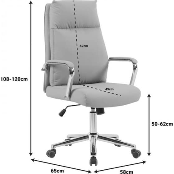 Καρέκλα Γραφείου Διευθυντή 24Mall Peli από Τεχνητό Δέρμα - Cappuccino image 3