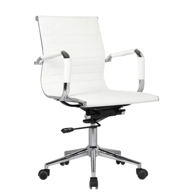 Καρέκλα Γραφείου Woodwell BF3301 από Τεχνητό Δέρμα – Λευκή