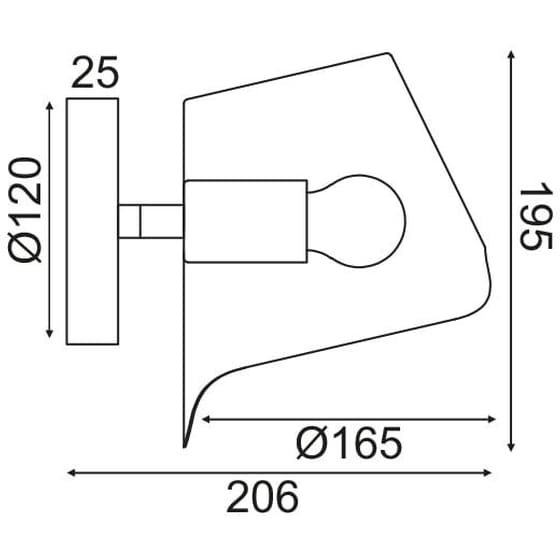 Σποτ Μονόφωτο Aca Monet Μεταλλικό 16.5x20.6x19.5 cm - Λευκό image 1