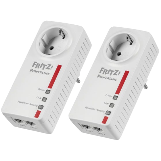 AVM Fritz! 1220E Powerline Διπλό Kit Ενσύρματη Σύνδεση Passthrough Πρίζα και 2 Θύρες Ethernet image 2