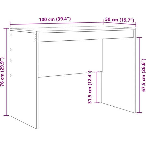 Γραφείο VidaXL 145,5x50x127 cm - Γκρι Σκυροδέματος (2 τεμ.) image 13
