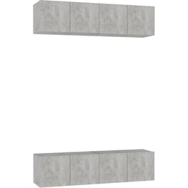 Έπιπλα Τηλεόρασης VidaXL Μοριοσανίδα 4 Τμχ 60x30x30cm -Γκρι