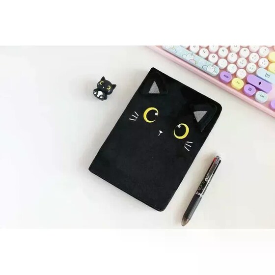 Σημειωματάριo i-Total Plush Α5 Black Cat image 1
