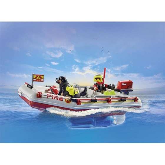 PLAYMOBIL® Action Heroes Φουσκωτό Πυροσβεστικής με Θαλάσσιο Scooter (71464) image 4