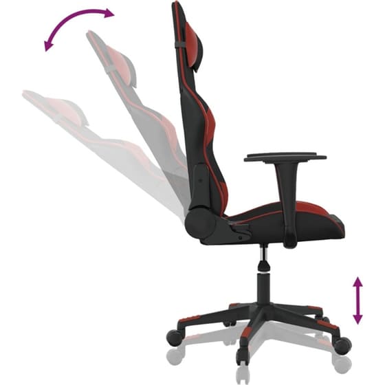 Καρέκλα Gaming VIDAXL 345518 από Τεχνητό Δέρμα - Μαύρο image 4