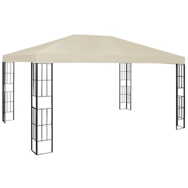 Κιόσκι Vidaxl Ατσάλι 3x4m - Κρεμ