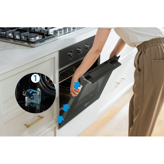 MIDEA MBO65M80M1-BK 70 Lt Μαύρο Εντοιχιζόμενος Φούρνος Άνω Πάγκου image 6