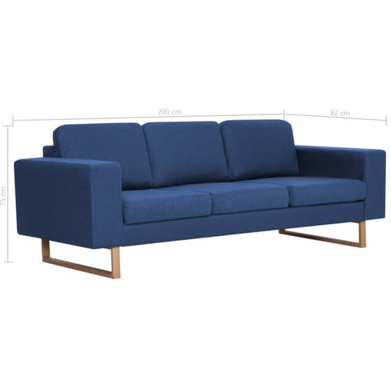 Τριθέσιος Καναπές VidaXL 200x82cm - Μπλε image 7