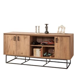 Μπουφές 24Mall Destra Atlantic Pineαπό Μοριοσανίδα/Μέταλλο 180x40x80 cm - Μαύρος/Καφέ