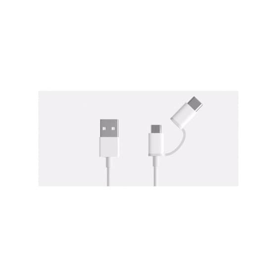 Σετ Καλωδίων Xiaomi USB-Α σε Micro USB/USB-C - Λευκό image 1