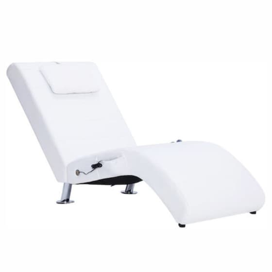 Πολυθρόνα Μασάζ VidaXL από Τεχνητό Δέρμα - Λευκή image 0