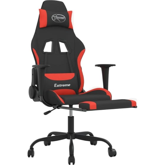 Καρέκλα Gaming VIDAXL 345489 με Υποπόδιο - Μαύρο image 2