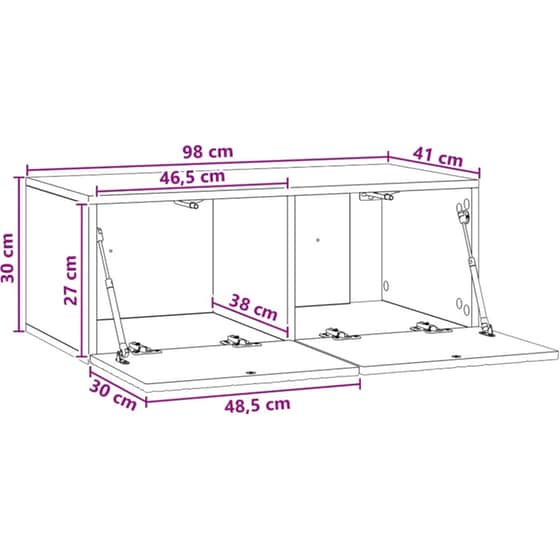 Επιτοίχιο Έπιπλο Τηλεόρασης VidaXL 98x41x30 cm image 8