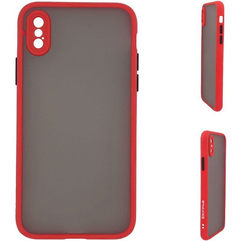 Θήκη Apple iPhone X / iPhone XS - Sonique Color Button Bumper - Κόκκινο