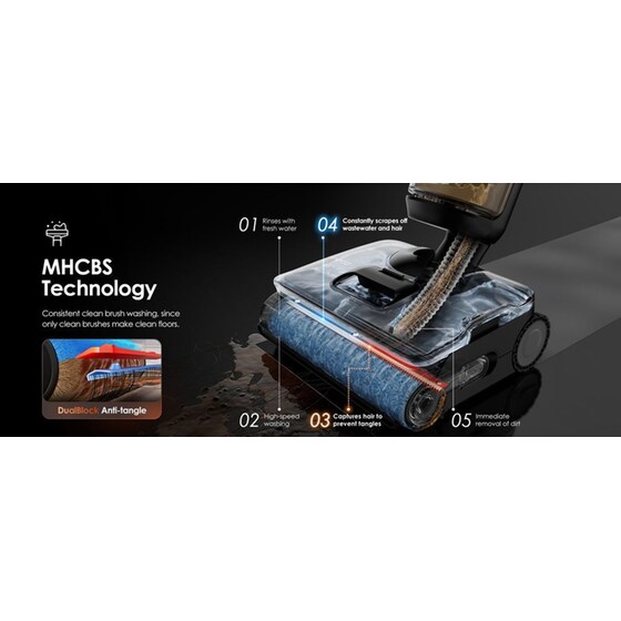 TINECO S7 Stretch Steam Plus 25.2 V 0.7 L Μαύρo Σκούπα Stick image 20