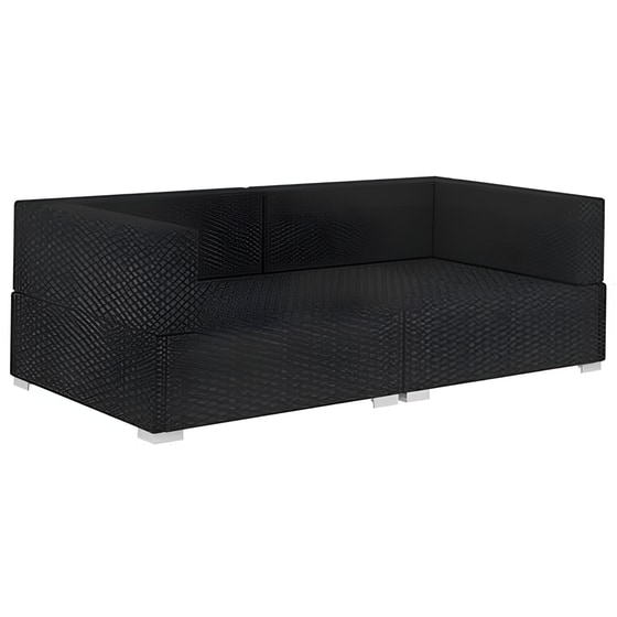 Γωνιακά Καθίσματα VidaXL Τμηματικά  2 τμχ με Μαξιλάρια από  Συνθετικό Ρατάν 70x70x54 cm  - Μαύρο/Κρεμ image 1