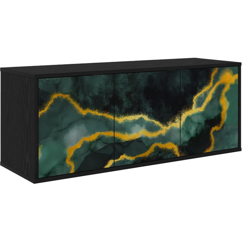 Έπιπλο Τηλεόρασης VidaXL WIJHE Επιτοίχιο 102 x 33 x 40 cm - Μαύρη Δρυς