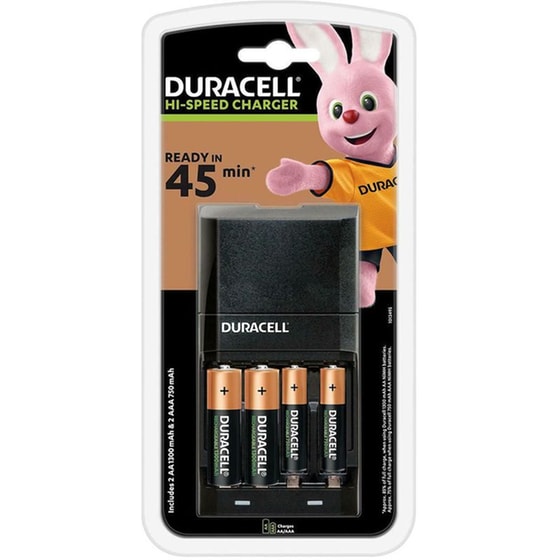 Φορτιστής Μπαταριών Duracell DCEF27 Σετ με 2x AA 1300mAh και 2x AAA 750mAh image 0
